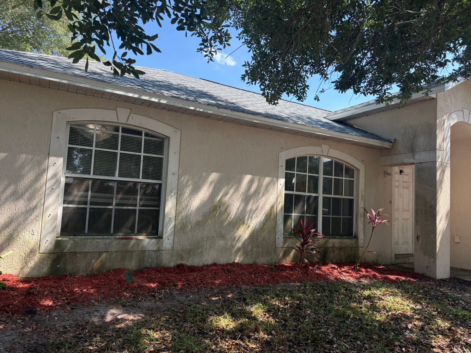 House facade after pressure washing
